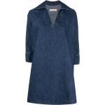 Vestidos azules de poliester de manga tres cuartos tres cuartos con escote asimétrico Valentino Garavani talla 3XL para mujer 