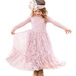 Vestidos rosas de algodón de fiesta infantiles vintage floreados 6 años para niña 