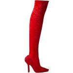 Botas altas rojas de terciopelo rebajadas de punta cuadrada Vetements talla 37 para mujer 