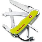 Victorinox Rescue Tool Navaja con 15 funciones, incluyendo sierra cortavidrio y rompecristales, color amarillo fluorescente