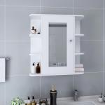 vidaXL Armario de espejo de baño MDF blanco 66x17x63 cm
