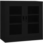 Mueble archivador negro de vidrio vidaXL 