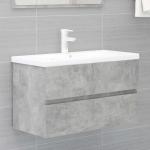 vidaXL Armario para lavabo aglomerado gris hormigón 80x38,5x45 cm