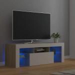 vidaXL Armario TV con luces LED blanco y roble Sonoma 120x35x40 cm