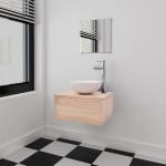 Muebles beige de madera de baño minimalista vidaXL de contrachapado 