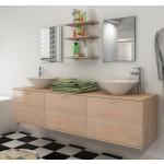 Muebles beige de madera de baño vidaXL en pack de 8 piezas 