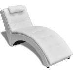 Tumbonas chaise longue blancas de piel de imitación modernas acolchadas vidaXL 