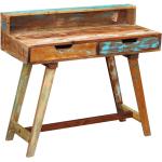 Mesas multicolor de madera maciza para ordenador vintage vidaXL 