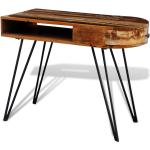 Mesas marrones de madera maciza para ordenador con patas vintage vidaXL de materiales sostenibles 