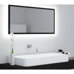 vidaXL Espejo de baño con LED aglomerado negro 90x8,5x37 cm