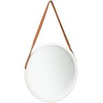 Espejos blancos de madera de baño vintage vidaXL 50 cm de diámetro 