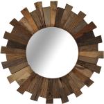 Espejos marrones de madera maciza de baño lacado vidaXL 