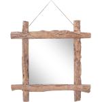 Espejos marrones de madera maciza de baño vidaXL 