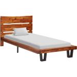 vidaXL Estructura de cama con borde natural madera maciza acacia 90 cm