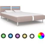 vidaXL Estructura de cama con LED cuero sintético capuchino 120x200 cm