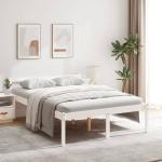 Colchones & camas blancas de pino lacado vidaXL 140x190 