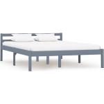 vidaXL Estructura de cama de madera maciza de pino gris 120x200 cm