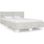 vidaXL Estructura de cama de ratán natural gris 140x200 cm