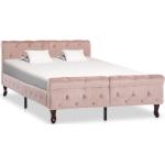 vidaXL Estructura de cama de terciopelo rosa 120x200 cm