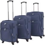 Set de maletas azul marino de PVC con mango telescópico vidaXL 