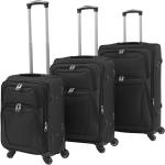 Set de maletas negras de PVC con mango telescópico vidaXL 