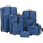Set de maletas azules de tela con ruedas vidaXL en pack de 5 piezas 