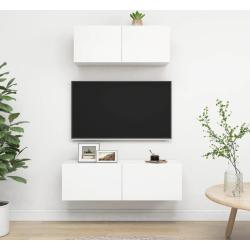 vidaXL Set de muebles de salón TV 2 piezas madera de ingeniería blanco
