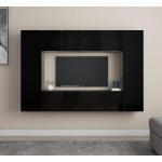 Soportes negros de madera para TV modernos vidaXL en pack de 8 piezas 