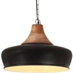 Lámparas colgantes negras de madera de mango de rosca E27 industriales vidaXL 