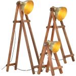 Lámparas marrones de madera de mango de rosca E27 de pie vintage vidaXL 