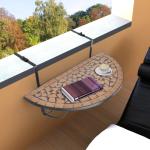 vidaXL Mesa de balcón colgante mosaico terracota