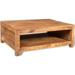 Mesas auxiliares marrones de madera de mango con almacenaje vintage vidaXL 