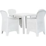 vidaXL Mesa y sillas de jardín 5 piezas plástico blanco aspecto ratán