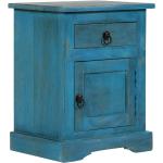 Mesas azules de madera maciza de noche  vintage vidaXL 