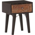 Mesas negras de madera maciza de noche  vintage vidaXL 