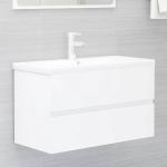 Armarios blancos de madera de baño modernos vidaXL de contrachapado 