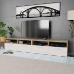 vidaXL Mueble de salón para la TV aglomerado 2 piezas roble y blanco