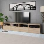 vidaXL Mueble de salón para la TV aglomerado 2 pzas roble 95x35x36 cm