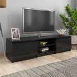 vidaXL Mueble de TV de aglomerado negro brillante 140x40x35,5 cm