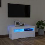 vidaXL Mueble para TV con luces LED blanco 90x35x40 cm