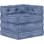 Sofás azules de algodón de tela acolchados vidaXL 