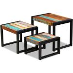 Mesas multicolor de madera reciclada de noche  apilables vintage vidaXL 