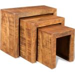 Mesas marrones de madera maciza de noche  vintage vidaXL 