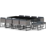 Mesas grises de ratán de jardín  modernas vidaXL para 12 personas 
