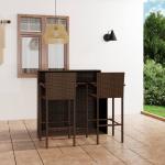 vidaXL Set de muebles de bar para jardín 3 piezas marrón