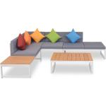 vidaXL Set de muebles de jardín 4 piezas y cojines aluminio y WPC