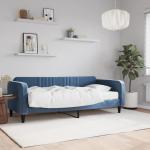 vidaXL Sofá cama con colchón terciopelo azul 90x200 cm