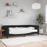 vidaXL Sofá cama con colchón terciopelo negro 100x200 cm