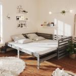 Sofás cama grises de pino vidaXL para 2 personas 