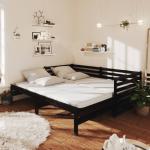 Sofás cama negros de pino vidaXL para 2 personas 